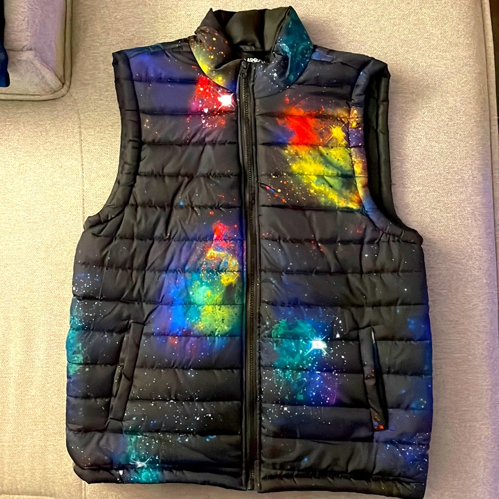 Galaxy Print Outerwear Vest
